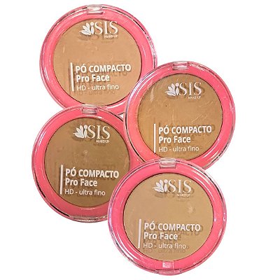 Pó Compacto Pro Face Box A Isis Make-up IS062 - Kit c/ 04 unid