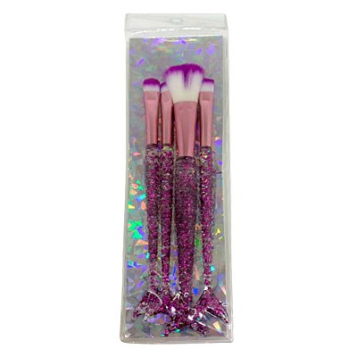 Kit De Pincel Para Maquiagem Sereia Glitter SJ-349