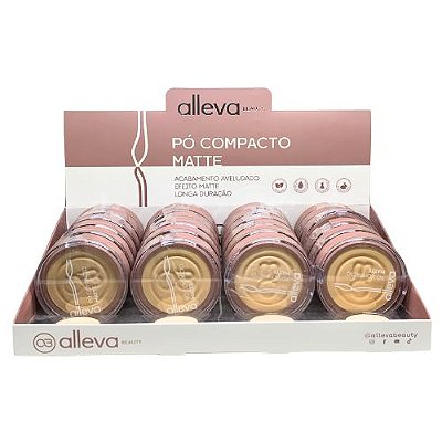 Pó Compacto Matte Alleva Beauty AL4202 - Box c/ 24 unid