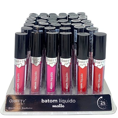 Batom Líquido Matte 24 horas Griffty Makeup - Box c/ 42 unid