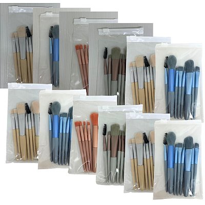 Kit com 08 Pincéis para Maquiagem  - Pcte c/ 12 unid