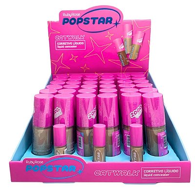 Corretivo Líquido Catwalk G2 Popstar Ruby Rose HB-M603 - Box c/ 36 unid