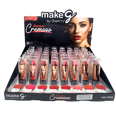 Batom Bastão Cremoso Make G Griffty Makeup MG-7010-V - Box c/ 48 unid