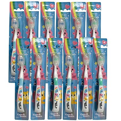 Escova Dental 6-12 Anos Cute Bears Cerdas Macia Iamo YS43518 - Pcte c/ 12 unid