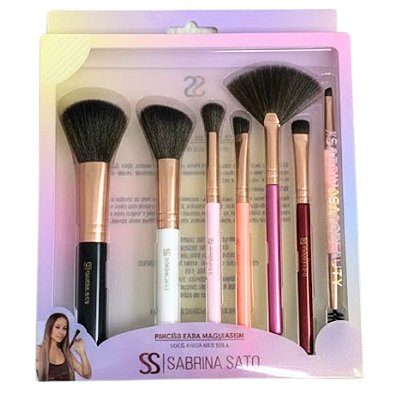 Kit com 07 Pincéis para Maquiagem  Sabrina Sato SP150