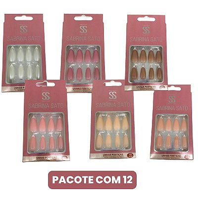 Unhas Postiças Autocolantes Sabrina Sato SP1339 - Pcte c/ 12 unid