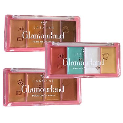 Paleta de Corretivos Glamourland Jasmyne JS06126 - Kit c/ 03 unid