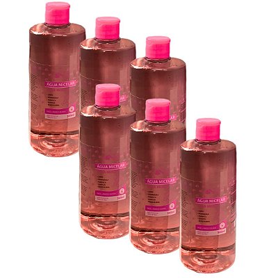 Água Micelar Rosa Mosqueta 500ml Isis Make-up - Kit c/ 06 unid