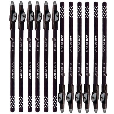 Lápis de Olho Marrom com Apontador Mia Make 283 - Pcte c/ 12 unid