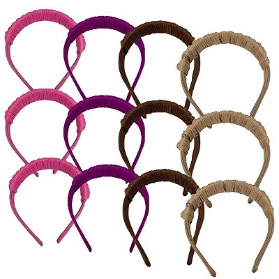 Tiara Trança Colorida - Pcte c/ 12 unid