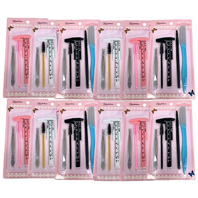 Kit Designer de Sobrancelhas 05 Itens - Pcte c/ 12 unid