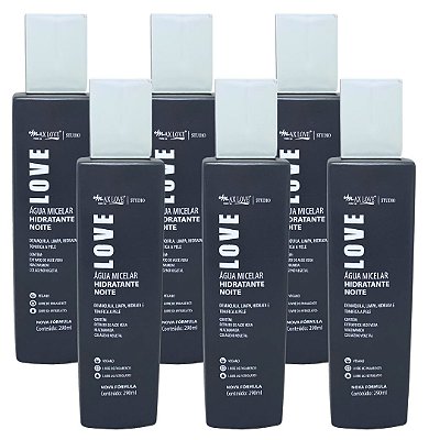 Água Micelar Hidratante Noite Max Love - Kit c/ 06 unid