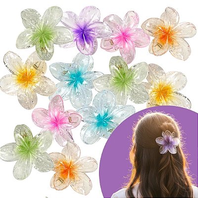 Presilha para Cabelo Flor Grande - Pcte c/ 12 unid