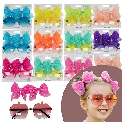 Kit Óculos + 02 Laços Bico de Pato Infantil - Pcte c/ 12 unid