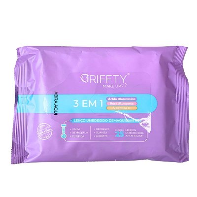 Lenço Demaquilante 3 em 1 Griffty Makeup LD60