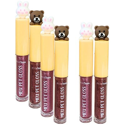 Gloss Labial Meu Pet Gloss Mia Teen Mia Make 528 - Kit c/ 06 unid