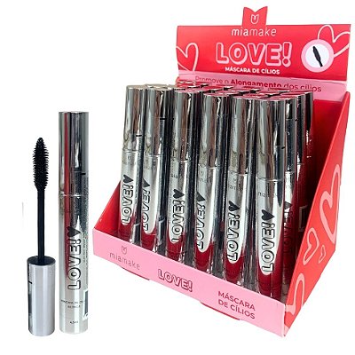 Máscara de Cílios Love! Alongamento Mia Make 366 - Box c/ 24 unid
