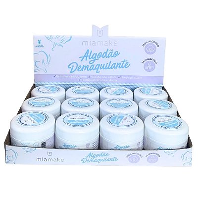 Algodão Demaquilante Mia Make 576 - Box c/ 12 unid