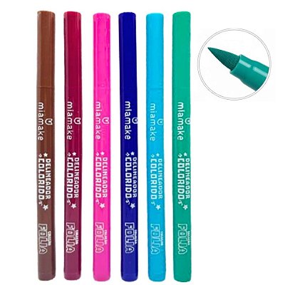 Delineador Colorido Mia Make 572 - Kit c/ 06 unid