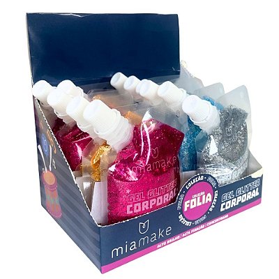 Gel Glitter Corporal Coleção Folia Mia Make 569 - Box c/ 12 unid