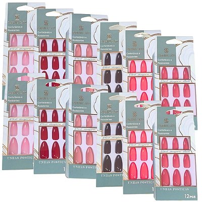 Unhas Postiças Autocolantes Sabrina Sato SP1212 - Pcte c/ 12 unid