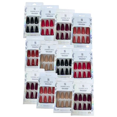 Unhas Postiças Autocolantes Sabrina Sato SP1297 - Pcte c/ 12 unid
