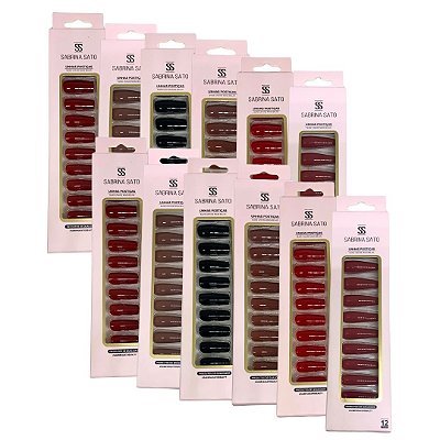 Unhas Postiças Autocolantes Sabrina Sato SP1305 - Pcte c/ 12 unid