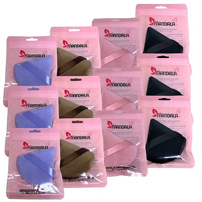 Esponjas para Pó Triangular Mandala MM105 - Pcte c/ 12 unid