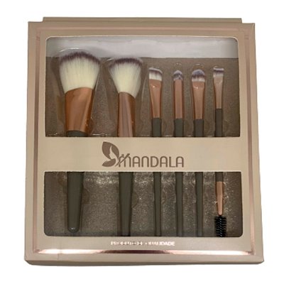 Kit com 06 Pincel de Maquiagem Mandala MM1101