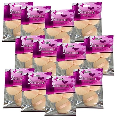 Kit com 03 Esponja para Pó Mandala MM038 - Pcte c/ 12 unid