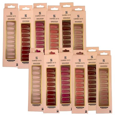 Unhas Postiças Autocolantes Sabrina Sato SP1314 - Pcte c/ 12 unid