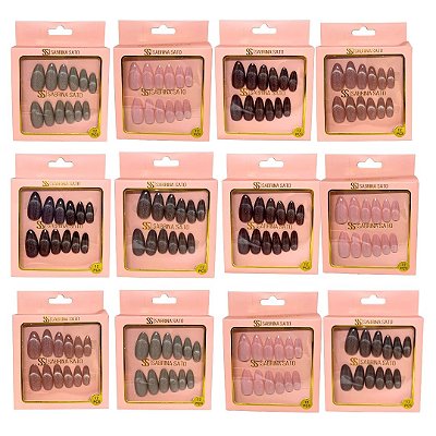 Unhas Postiças Autocolantes Sabrina Sato SP1421 - Pcte c/ 12 unid