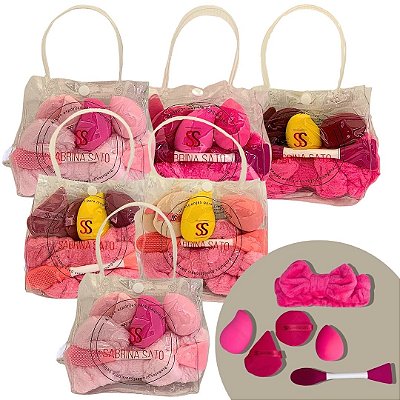 Kit Bolsinha de Skin Care e Esponja de Maquiagem Sabrina Sato SP2120 - Kit c/ 06 unid