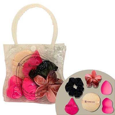 Kit Bolsinha de Acessório de Cabelo e Esponja de Maquiagem Sabrina Sato SP2146