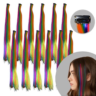 Aplique de Cabelo Colorido Tic Tac - Pcte c/ 12 unid