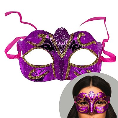 Máscara de Carnaval com Glitter