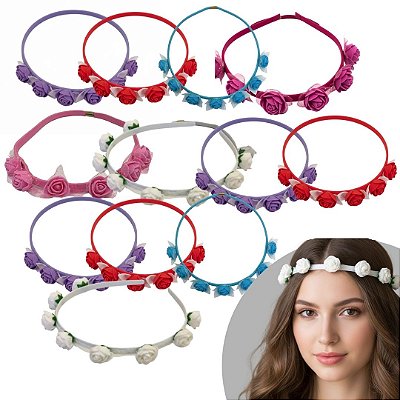 Faixa Flor para Cabelo - Box c/ 12 unid