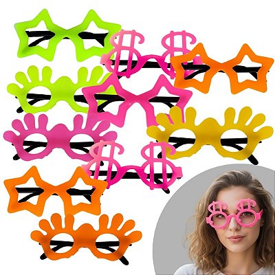 Óculos Divertido Neon Colorido - Pcte c/ 10 unid