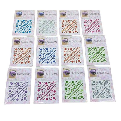 Adesivo Joia Strass Facegems MEY24935-TZ / NY-013 - Pcte c/ 12 unid