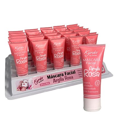 Máscara Facial Pocket Argila Rosa 30g Kyráv 797 - Box c/ 20 unid