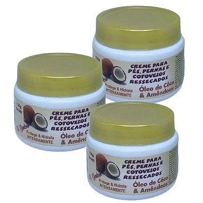 Creme Corporal Óleo de Côco & Amêndoas 130g V. Garbin 062 - Kit c/ 03 unid