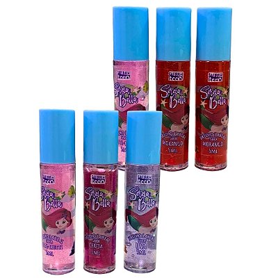 Brilho Labial Linha Sereia Bella Safira - Kit c/ 06 unid