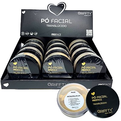 Pó Facial Translúcido Cor 02 Griffty GF-B3030-2 - Box c/ 12 unid