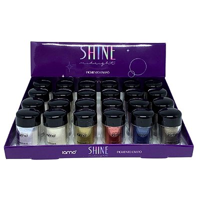 Sombra Pigmento Glitter em Pó Shine Midnight Iamo YS43443 - Box c/ 24 unid