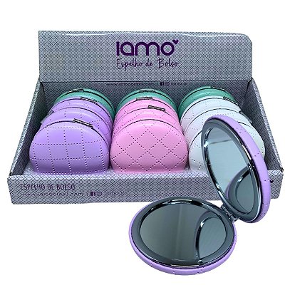 Espelho Portátil de Bolsa Redondo Iamo YS43640 - Box c/ 12 unid