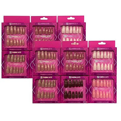 Unha Postiça Autocolante Sabrina Sato SP1407 - Pcte c/ 12 unid
