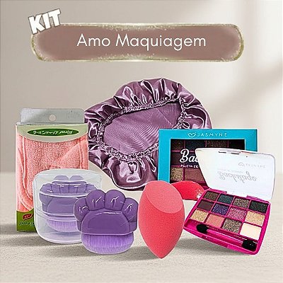 Kit Amo Maquiagem - 05 Itens com Paleta de Sombra