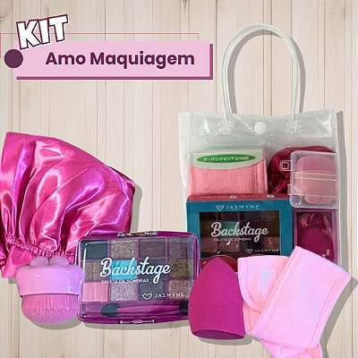 Kit Amo Maquiagem - 05 Itens com Paleta de Sombra
