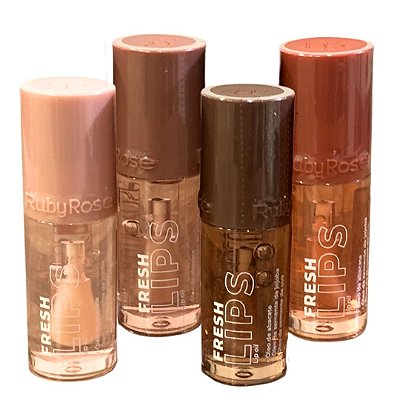 Lip Oil Fresh Lips G1 Ruby Rose HB-L6526 - Kit c/ 04 unid