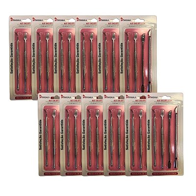 Kit de Espátulas para Cutícula Mandala MM4011 - Pcte c/ 12 unid